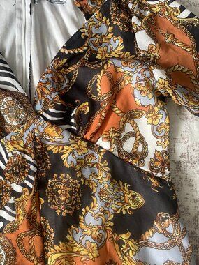 Boutique Baroque Print Midi / Knee Dress | Zebra Chain Pattern | Size S